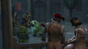 Ezio and Yusuf observing Suleiman and Ahmet