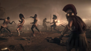 Dienekes killed by a Persian soldier from behind
