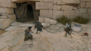 Sheshanka and his guards attacking Bayek