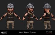 Colored and textured statue model of Bogi