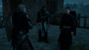 Tedmund confronted by Basim and Eivor