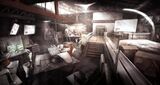 Concept art for the interior of the Hideout.