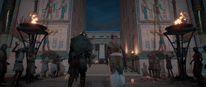 ACO Lady of Slaughter - Bayek Entering Courtyard.png