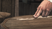 Haytham finding one of the marked barrels