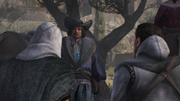 Niccolò's final meeting with Altaïr and Darim