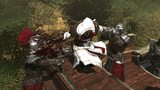 Ezio commandeering the chariot.