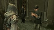 Ezio being asked to deliver the letters