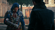 Arno talking to the Silversmith after rescuing him.