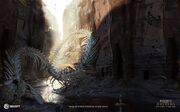Concept art of Apep's skeleton