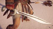 Kassandra wielding the Hero's Sword