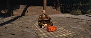 Yoshiaki meditating at the temple