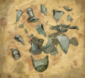 The smashed bottles found in the school.