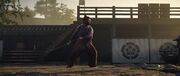 Diogo practicing kata on his own