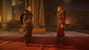 Eivor and Svala debating life in the Valhalla simulation