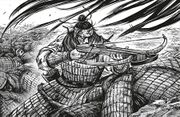 Li E aiming his crossbow