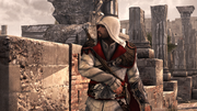 Ezio preparing himself for battle