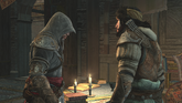 Yusuf suggesting Ezio to upgrade his arsenal.