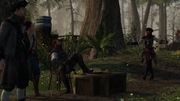 Aveline greeting the smugglers