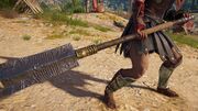 Kassandra wielding a variant of the Kolossos Mace
