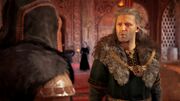 Hjorr and Eivor talk after meeting with the Council of Jorvik