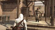 Altaïr listening to herald's speech