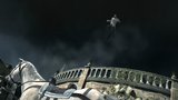 Ezio leaps onto a horse to reach the ramparts