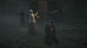 Margot speaking with Arno